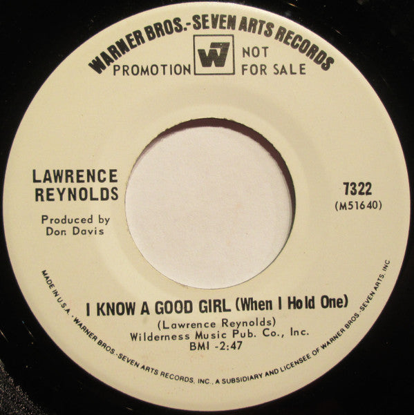 Lawrence Reynolds : Jesus Is A Soul Man / I Know A Good Girl (When I Hold One) (7", Promo)