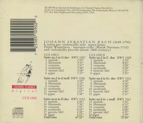 Johann Sebastian Bach - Pieter Wispelwey : Suites For Cello Solo (2xCD, Album)