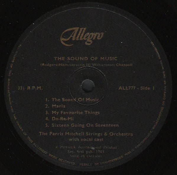 The Parris Mitchell Strings : The Sound Of Music (LP, RP, Bla)