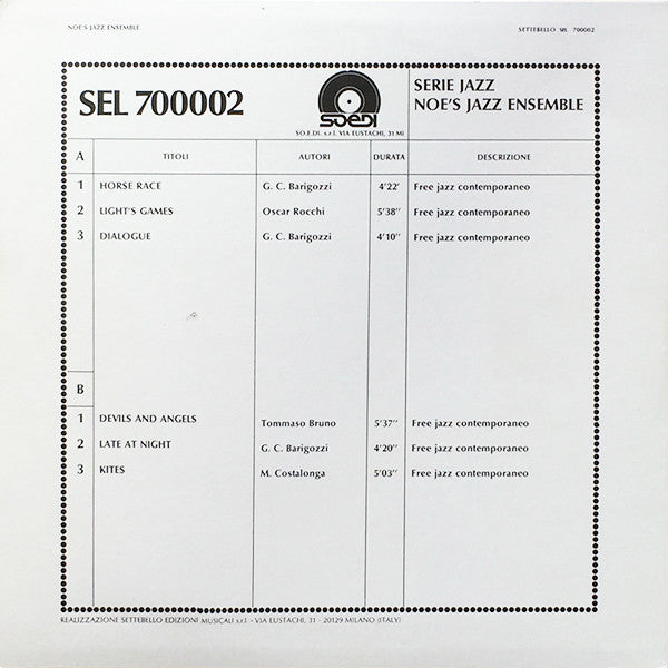 Noe's Jazz Ensemble : Serie Jazz (LP)