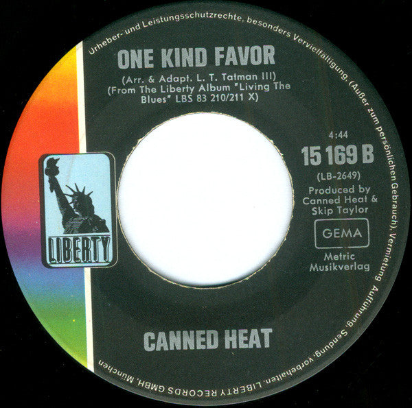 Canned Heat : Going Up The Country b/w One Kind Favor (7", Single, Mono)