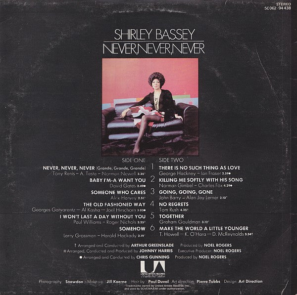 Shirley Bassey : Never, Never, Never (LP, Album)
