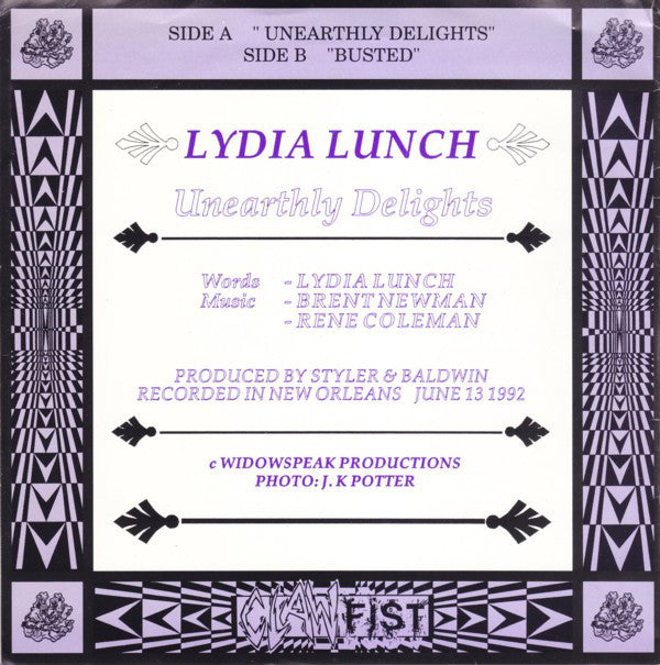 Lydia Lunch : Unearthly Delights (7", Single, Ltd)