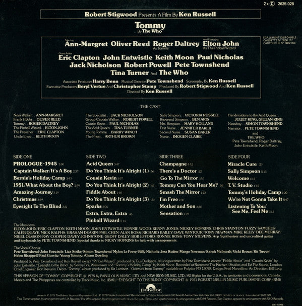 Various : Tommy (Original Soundtrack Recording) (2xLP, Album)