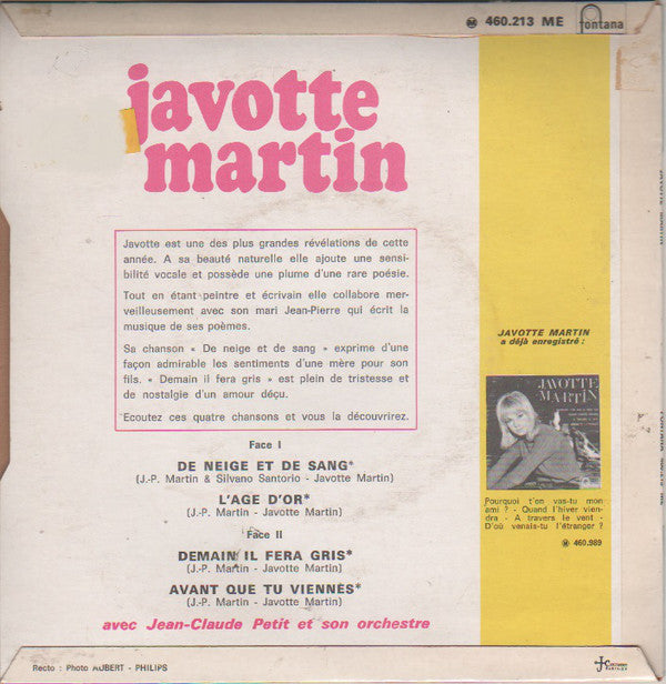 Javotte Martin : De Neige Et De Sang (7", EP)