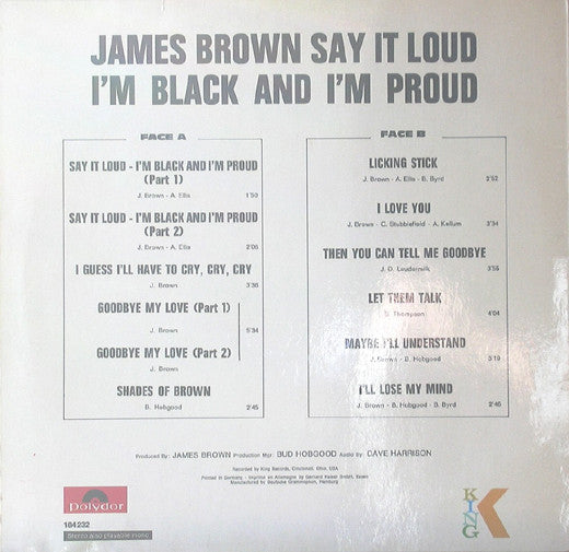 James Brown : Say It Loud - I'm Black And I'm Proud (LP, Album)