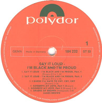 James Brown : Say It Loud - I'm Black And I'm Proud (LP, Album)
