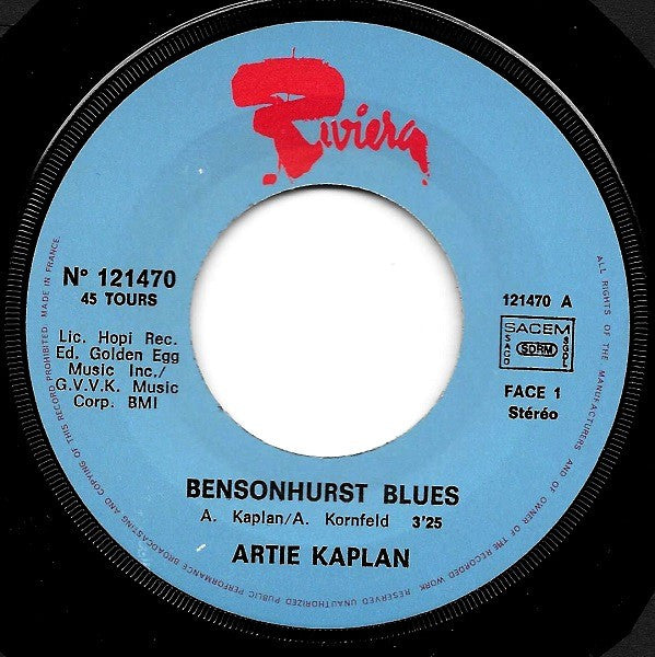 Artie Kaplan : Bensonhurst Blues (7", Single)
