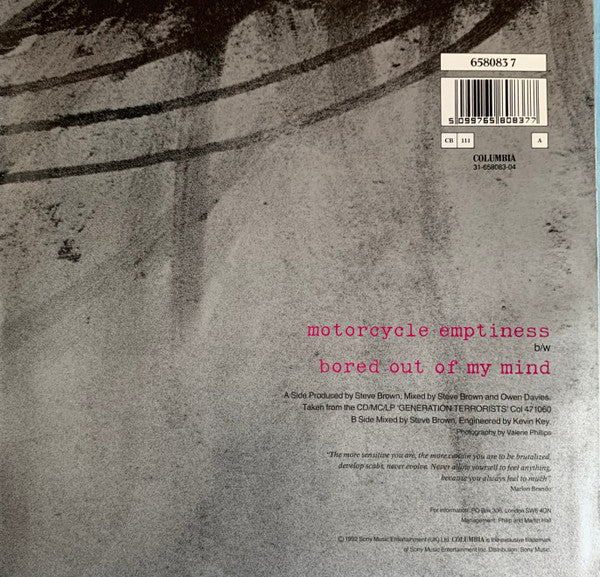 Manic Street Preachers : Motorcycle Emptiness (7", Single)