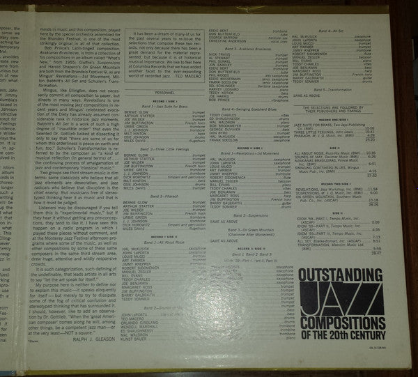 Various : Outstanding Jazz Compositions of the 20th Century (2xLP, Comp, Mono, Promo)
