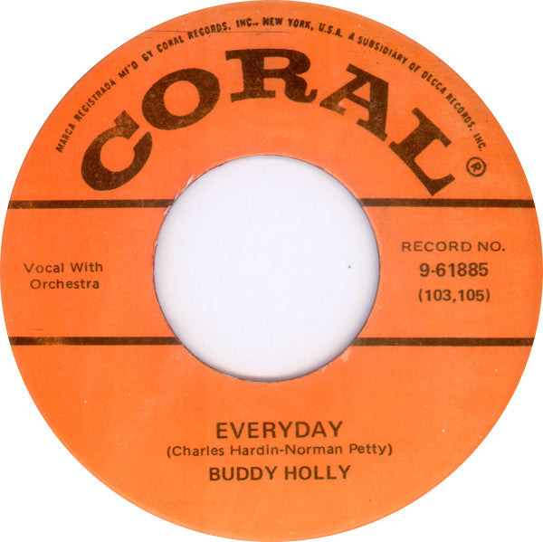 Buddy Holly : Everyday / Peggy Sue (7", Unofficial, Red)