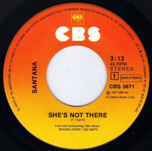Santana : She's Not There (7", Single)