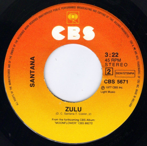 Santana : She's Not There (7", Single)