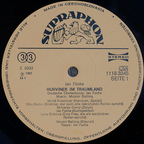 Spejbl & Hurvínek, Jan Fuchs : Hurvinek Im Traumland (LP, RP)