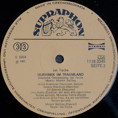 Spejbl & Hurvínek, Jan Fuchs : Hurvinek Im Traumland (LP, RP)