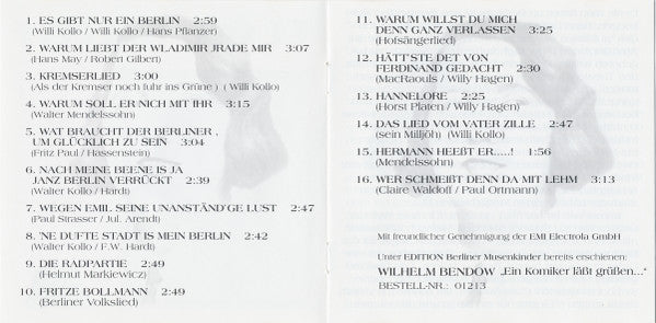 Claire Waldoff : Es Gibt Nur Ein Berlin (CD, Comp)