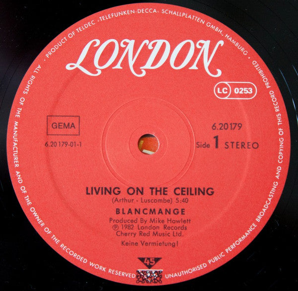 Blancmange : Living On The Ceiling (Long Version) (12", Maxi)