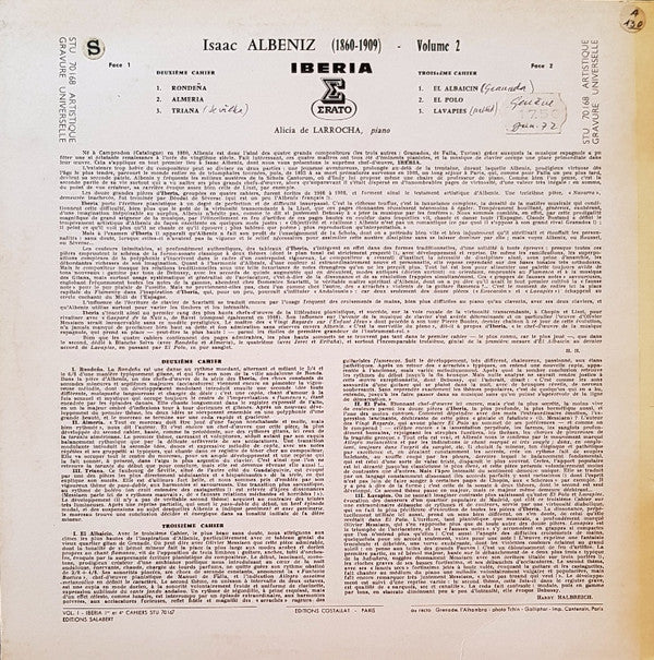 Isaac Albéniz - Alicia De Larrocha : Iberia Vol. II (LP)