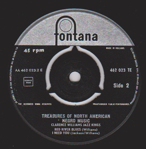 Clarence Williams' Jazz Kings : Treasures Of North-American Negro Music Volume 3 (7", EP, Gat)