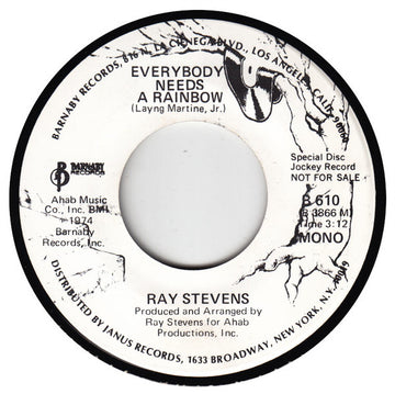 Ray Stevens : Everybody Needs A Rainbow  (7", Mono, Promo)