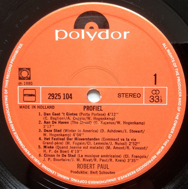 Robert Paul : Profiel (LP, Album)