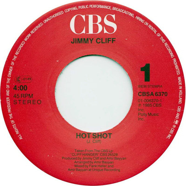 Jimmy Cliff : Hot Shot (7", Single)