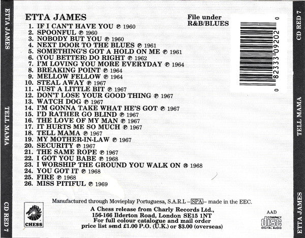 Etta James : Tell Mama (CD, Comp)