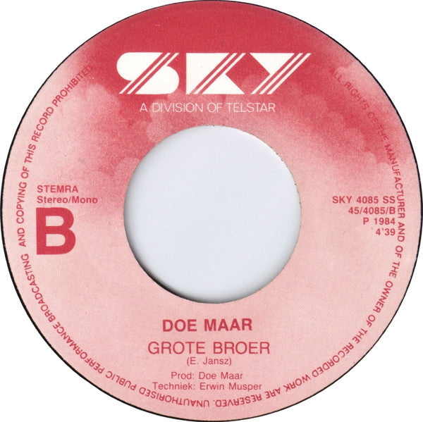Doe Maar : Macho (7", Single)