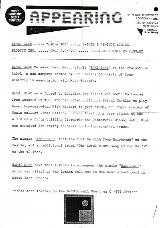 The Bambi Slam : Bamp - Bamp (12", Single)