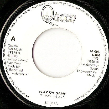 Queen : Play The Game (7", Single)