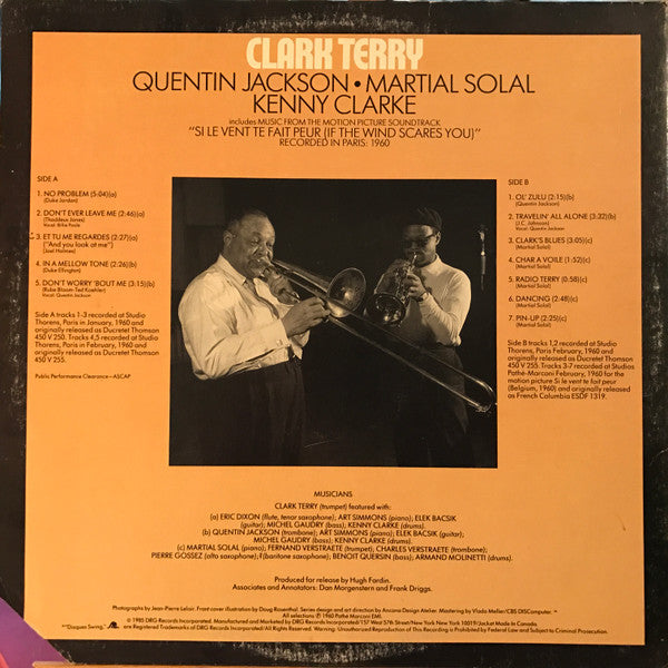 Clark Terry, Quentin Jackson, Martial Solal, Kenny Clarke : Paris 1960 (LP, Comp)