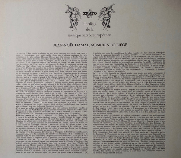 Jean-Noel Hamal, Solistes-Chorales Cantate De Gand, Audite Nova, Les Solistes De Liège , Dir. Géry Lemaire : In Exitu Israël, Psaume CXIII-Pour Soli, Double Choeur & Orchestre (LP, RP)