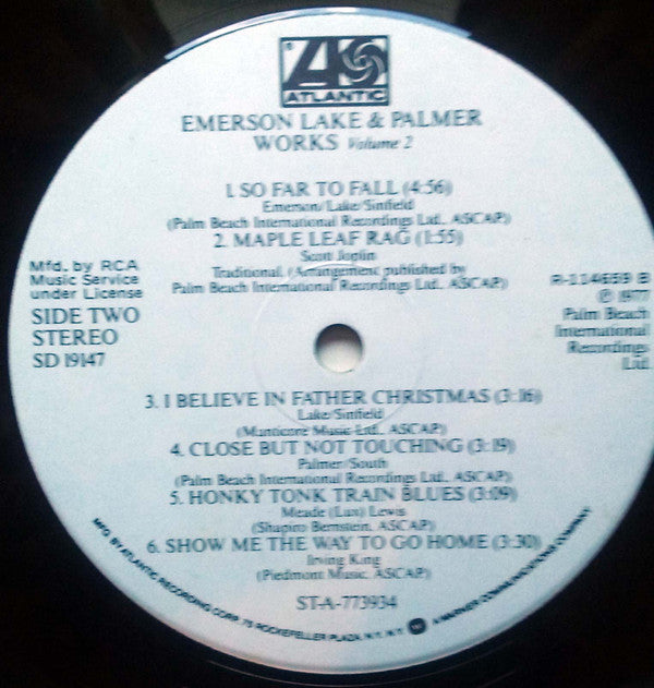 Emerson, Lake & Palmer : Works Volume 2 (LP, Album, Club, Emb)