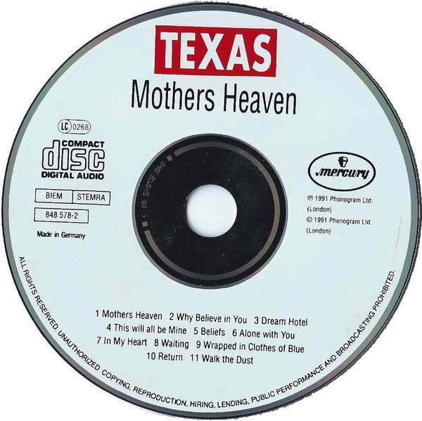 Texas : Mothers Heaven (CD, Album)