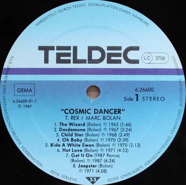 T. Rex / Marc Bolan : Cosmic Dancer (The Greatest Songs) (LP, Comp, Club, RM)