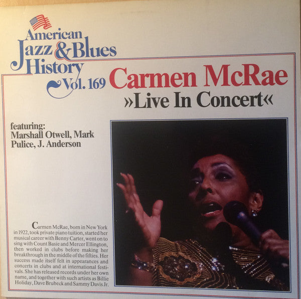 Carmen McRae : Live In Concert (LP)