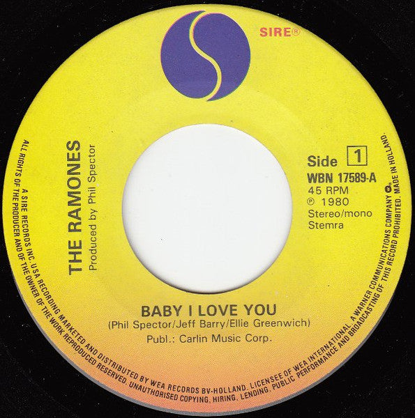 Ramones : Baby, I Love You (7", Single)