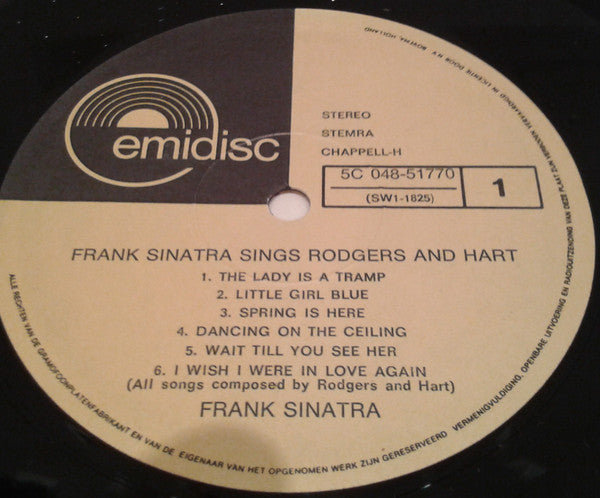 Frank Sinatra : Frank Sinatra Sings Rodgers And Hart (LP, Comp, RE)