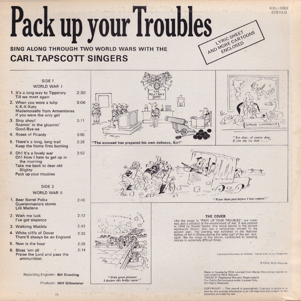 Carl Tapscott Singers : Pack Up Your Troubles (LP, Album)