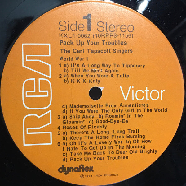 Carl Tapscott Singers : Pack Up Your Troubles (LP, Album)
