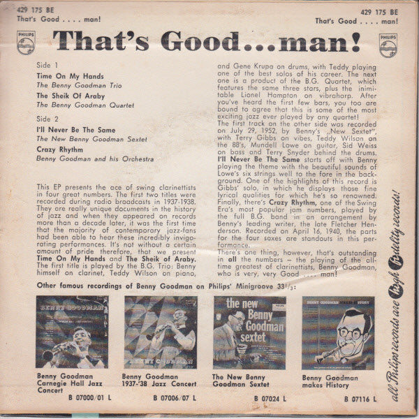 Benny Goodman : That's Good...man! (7", EP)