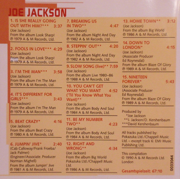 Joe Jackson : Stepping Out - The Very Best Of Joe Jackson (CD, Comp, Gol)