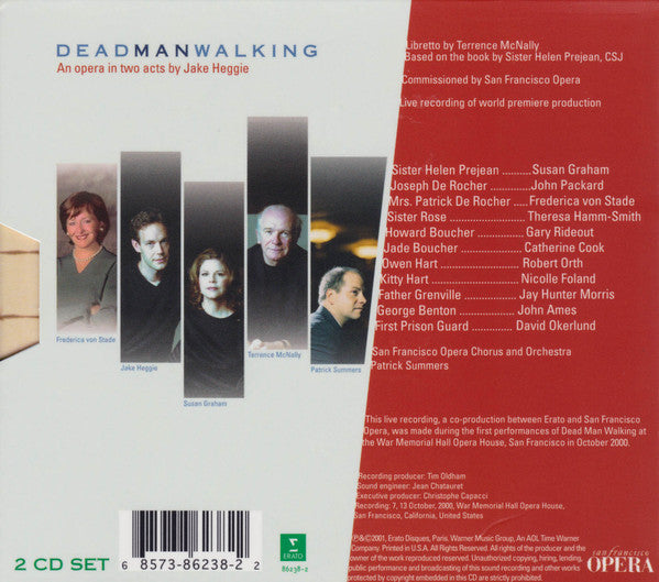 Jake Heggie - Susan Graham (2) •  Frederica von Stade •  John Packard (2) •  San Francisco Opera Chorus And San Francisco Opera Orchestra •  Patrick Summers : Dead Man Walking (2xCD, Album, Dig + Box, Sli)