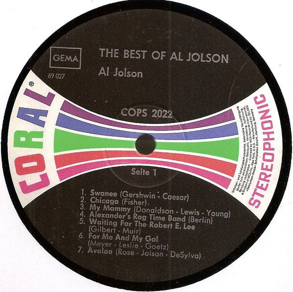 Al Jolson : The Best Of Al Jolson (LP, Comp)