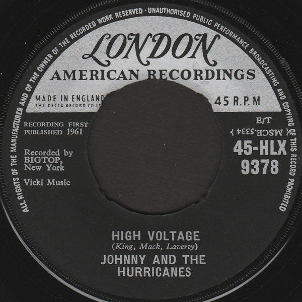 Johnny And The Hurricanes : High Voltage (7", Single)