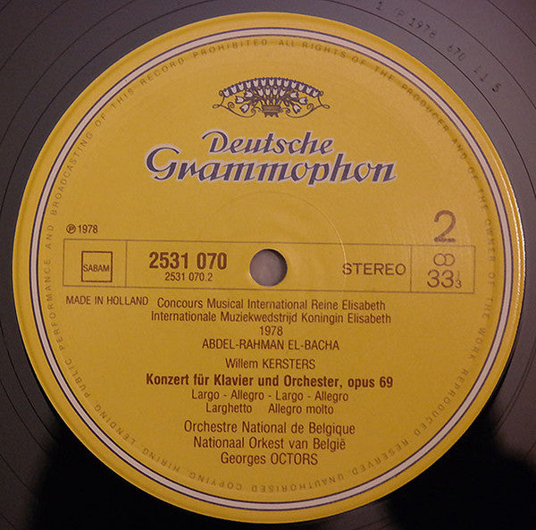 Abdel Rahman El Bacha : Concours Musical International Reine Elisabeth 1978 (LP)