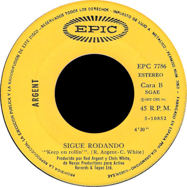 Argent : Manten Alta Tu Cabeza (7")