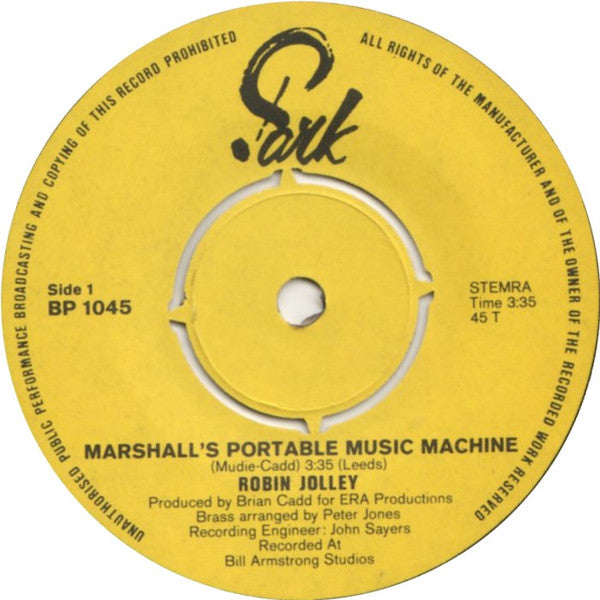 Robin Jolley : Marshall's Portable Music Machine (7", Single)
