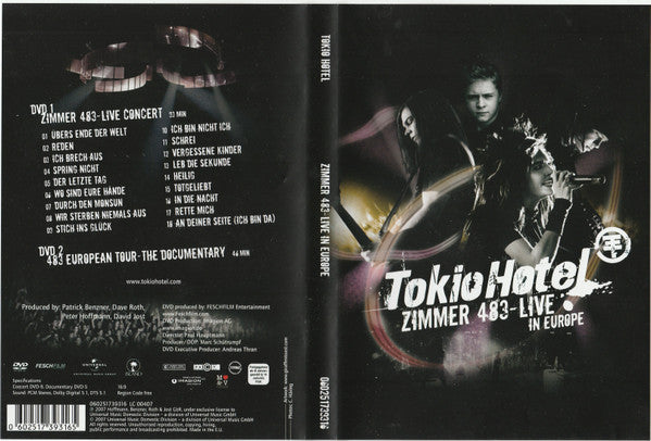 Tokio Hotel : Zimmer 483 - Live In Europe (2xDVD-V, PAL)