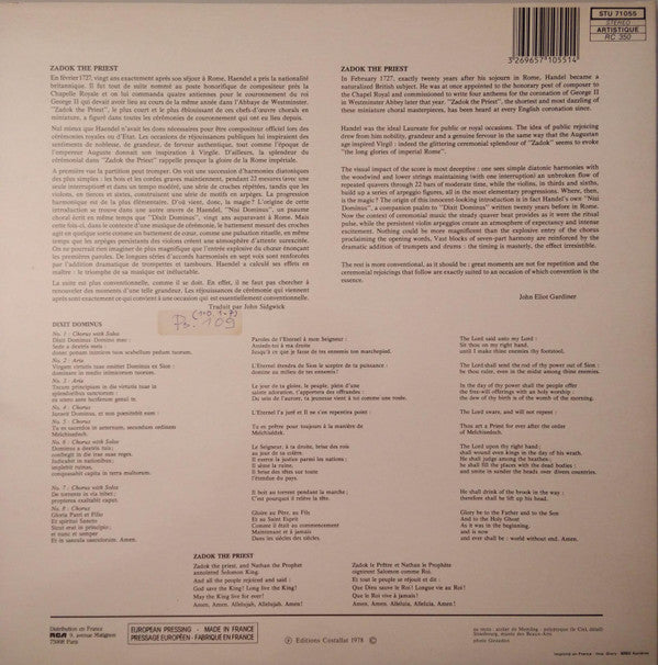 Georg Friedrich Händel - The Monteverdi Choir & The Monteverdi Orchestra, John Eliot Gardiner : Dixit Dominus - Coronation Anthem N°1 (LP, RP)